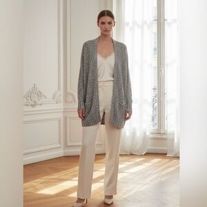 Aritzia Talula Gray Cardigan Sweater Open Front